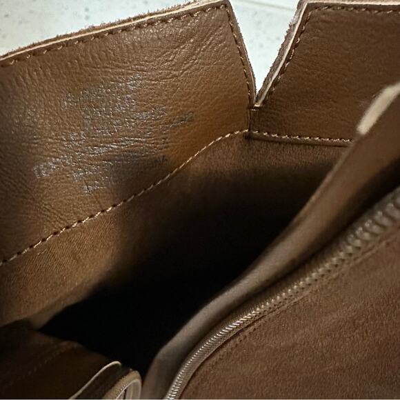 Jessica Simpson Fringe Brown Suede Pointed Toe Heeled Ankle Booties Boots 9M/40 - Picture 11 of 14